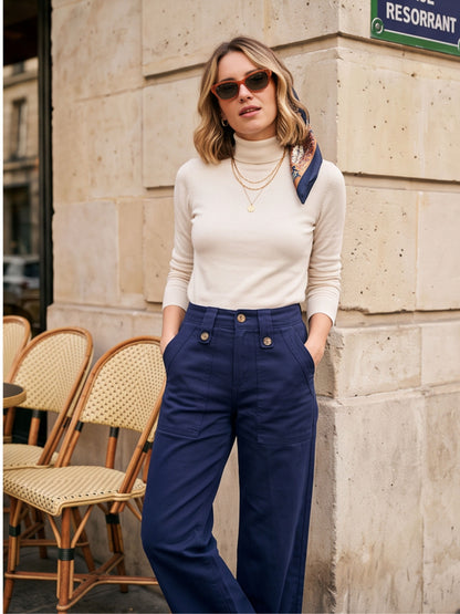 Pantalon Aldine - Large Poches Plaquées