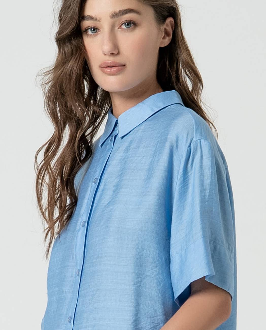 Chemise Manches Courtes Bleu Ciel