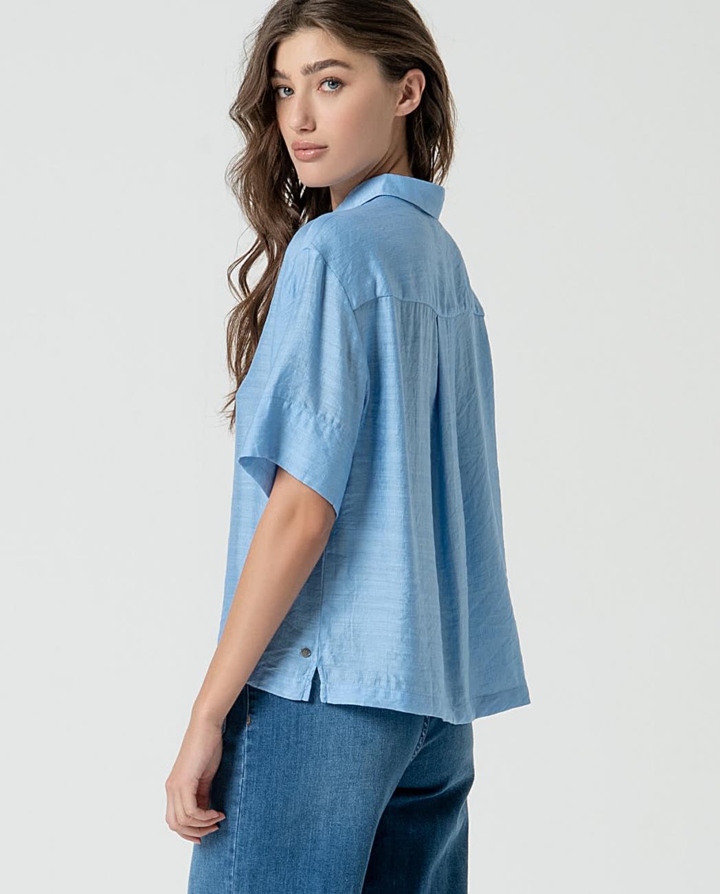 Chemise Manches Courtes Bleu Ciel