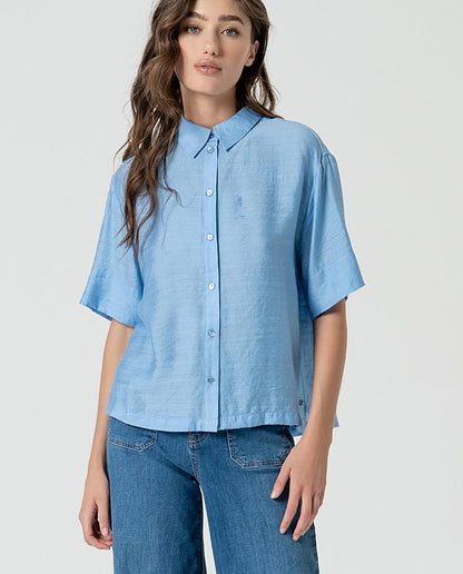 Chemise Manches Courtes Bleu Ciel