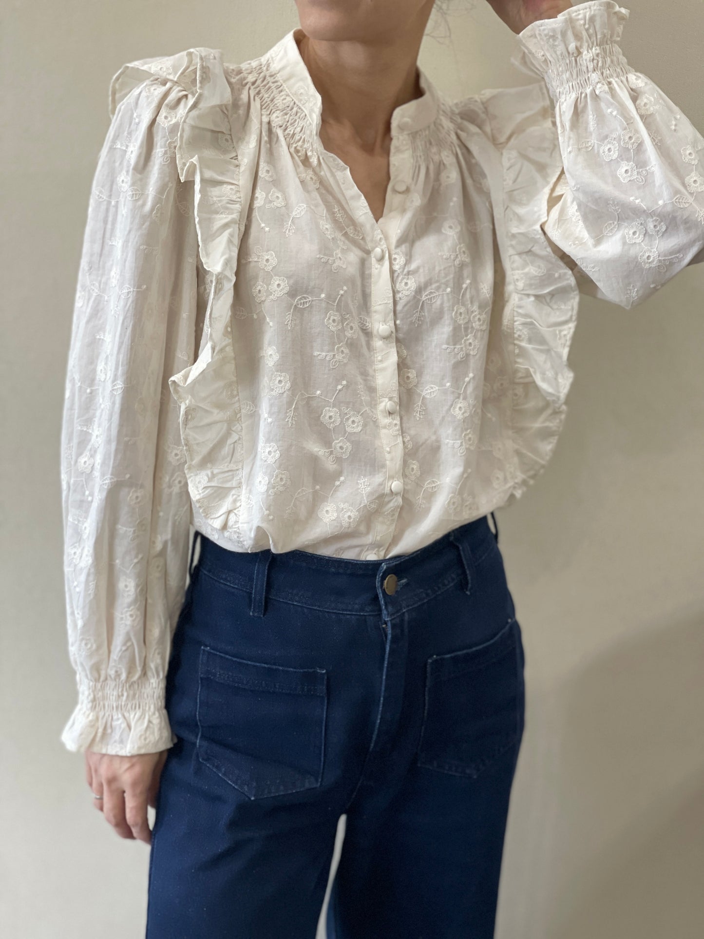 Chemise Manches Longues Brodée volants