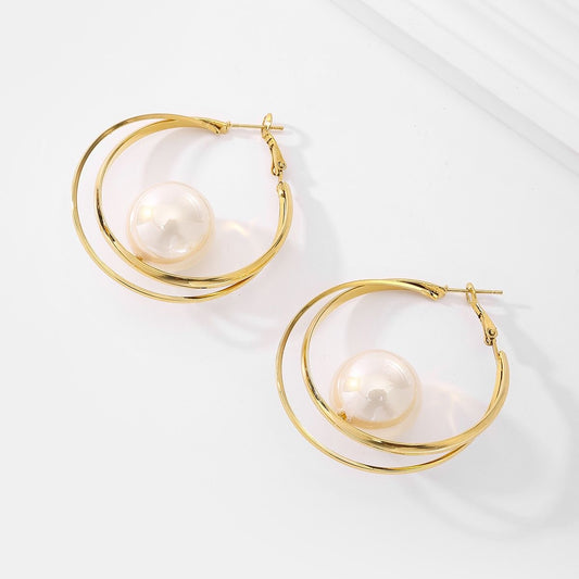 Créoles Perle Dorée