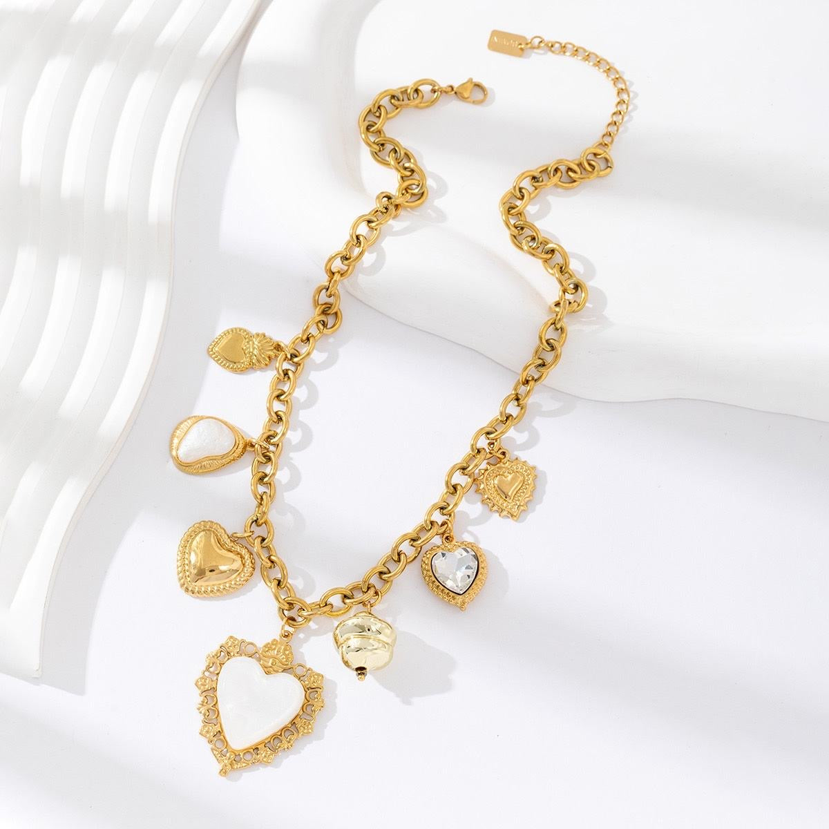 Collier Charms Coeur Doré