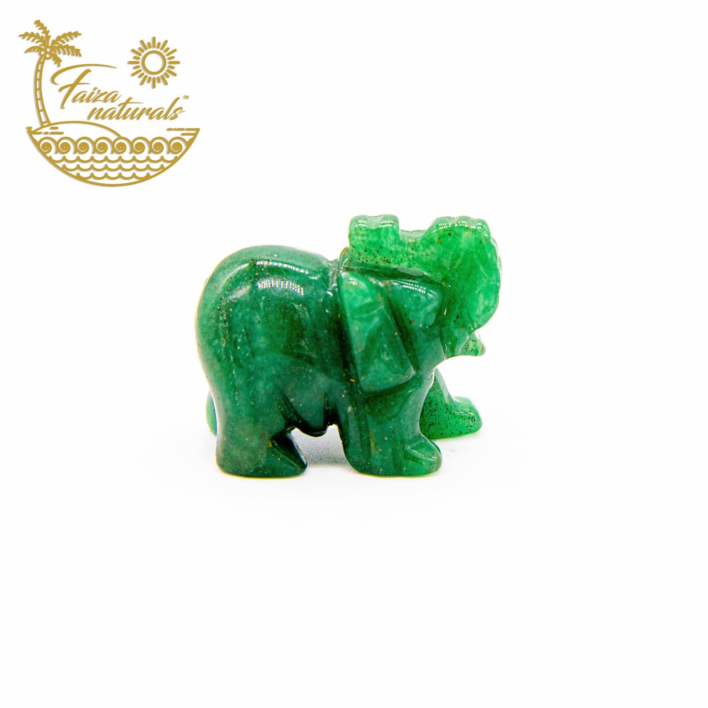 Cristaux d'éléphant en aventurine verte (sculptés à la main)