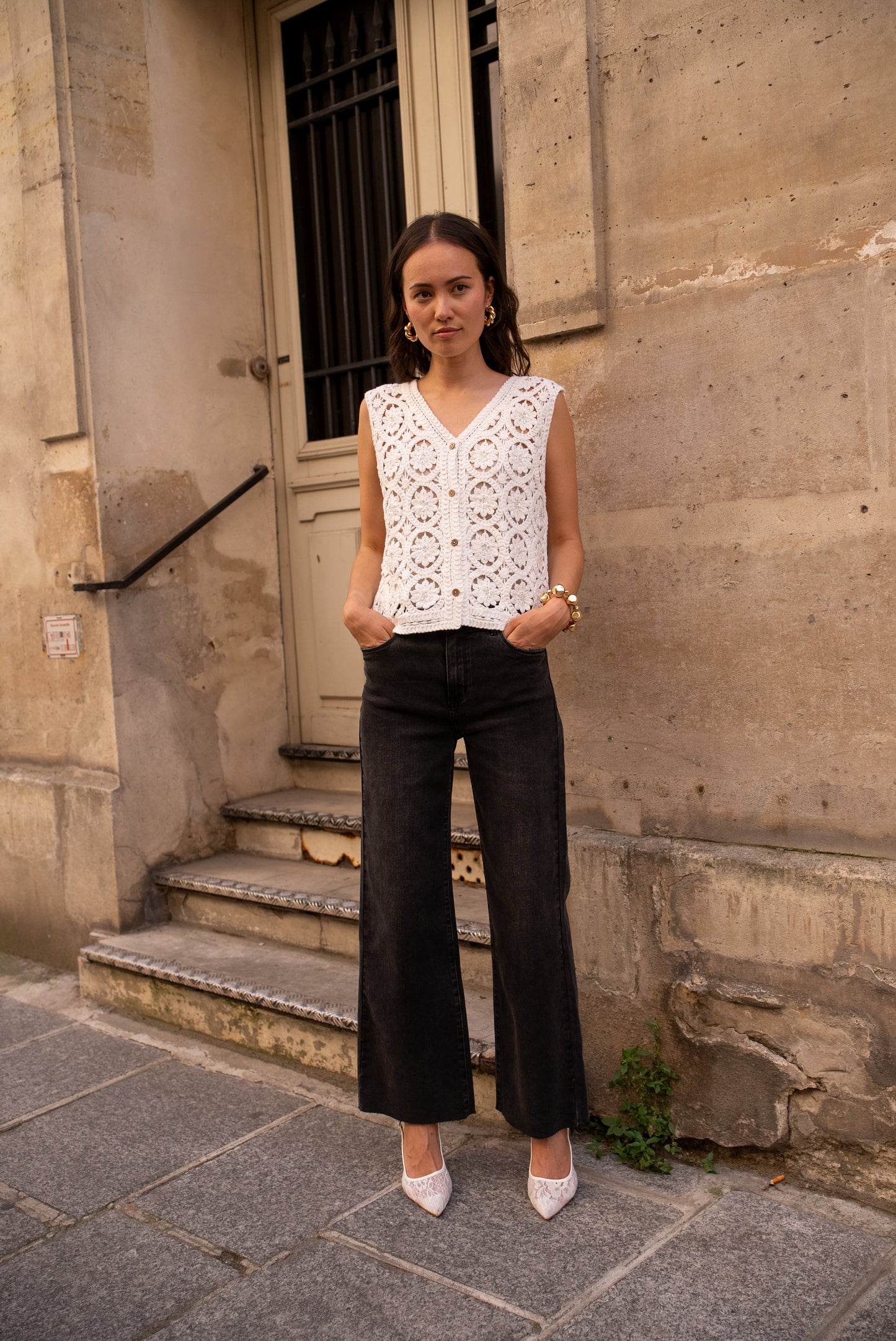 Jean Flare Gris Foncé
