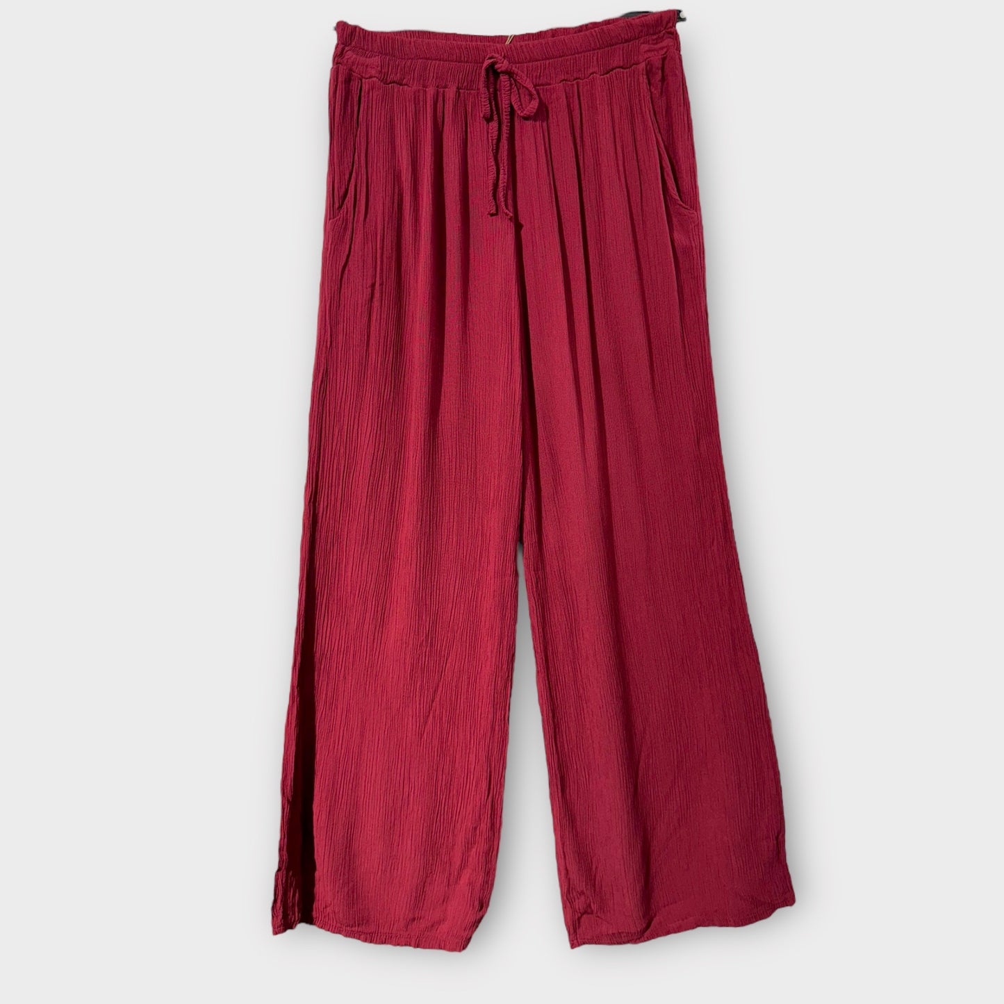 Pantalon Droit Crépon