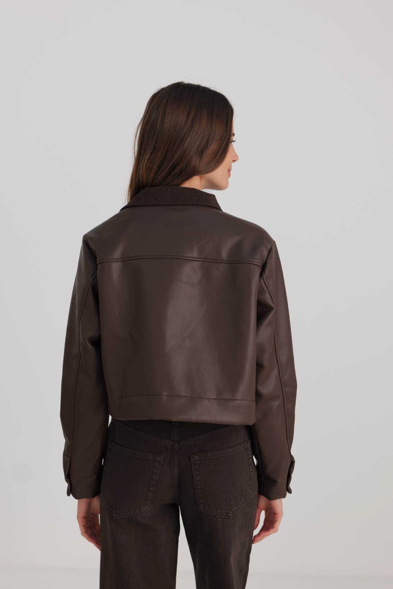 Veste Courte Effet Cuir