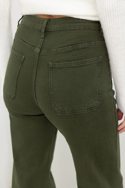 Jean Taille Haute à Boutons