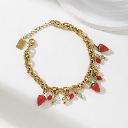 Bracelet fantaisie "Fraise Folie"