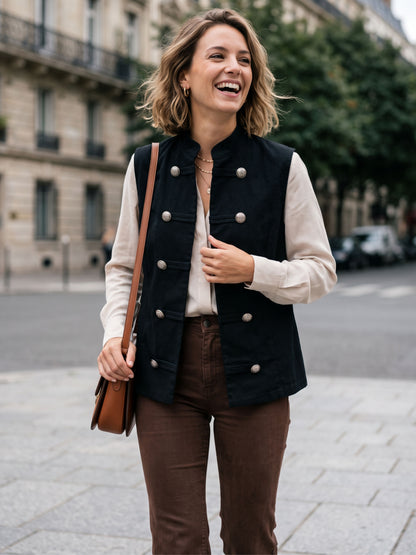 Gilet Sidoine - Officier Boutons Dorés