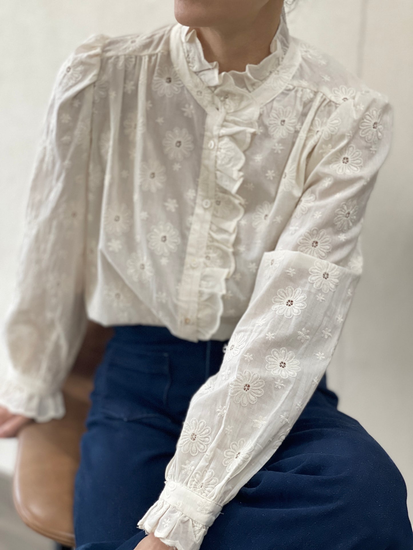 Chemise Coton Broderie Florale