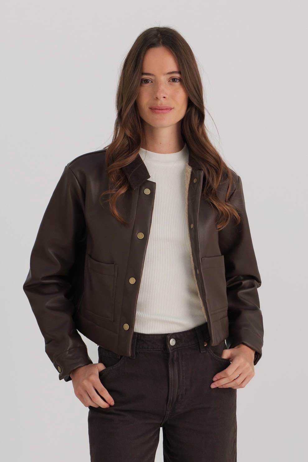 Veste Courte Effet Cuir