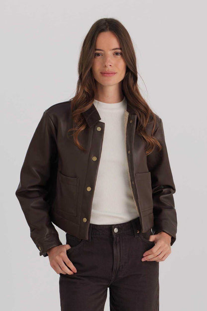 Veste Courte Effet Cuir