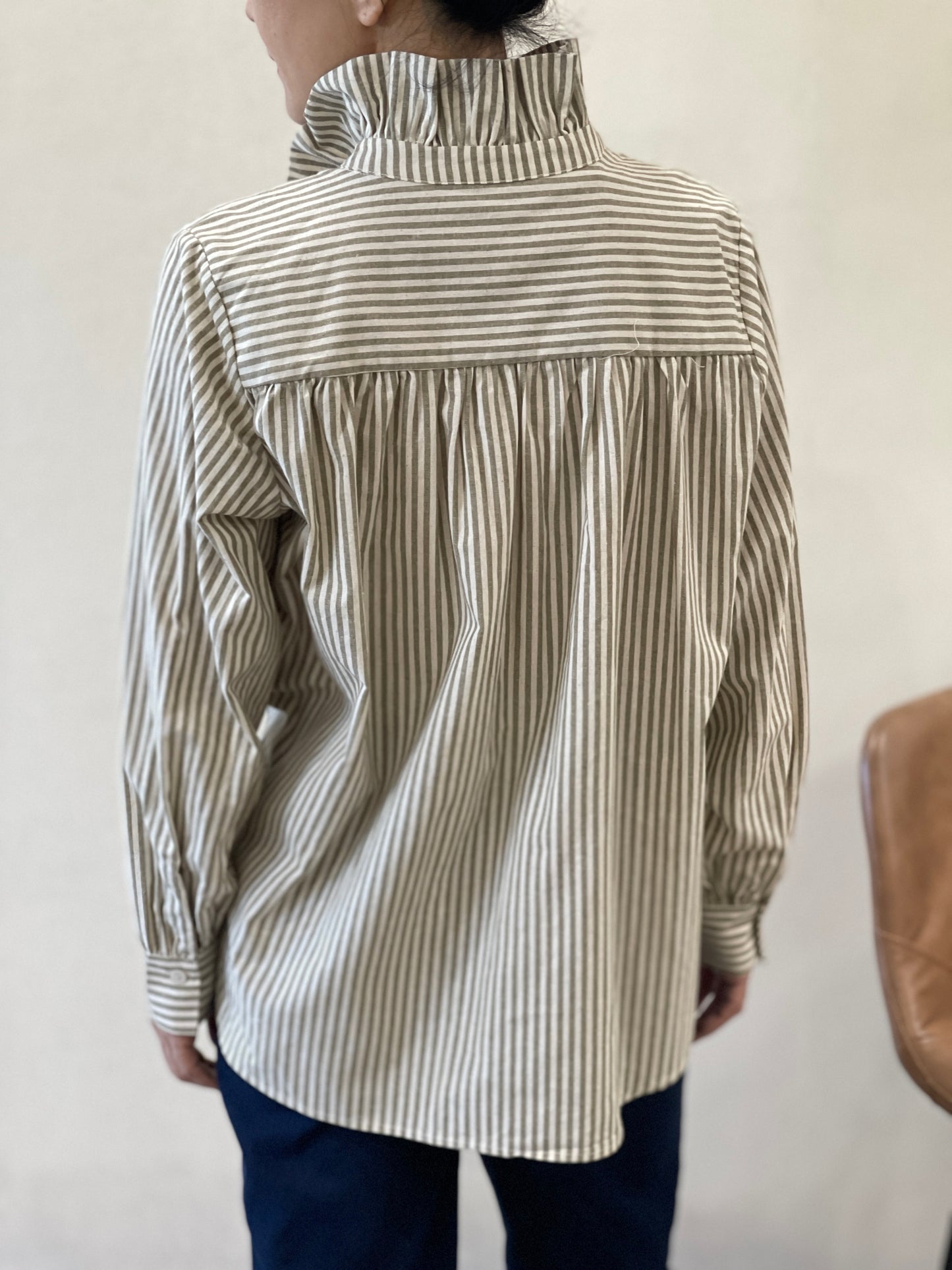 Chemise Col Montant Rayée