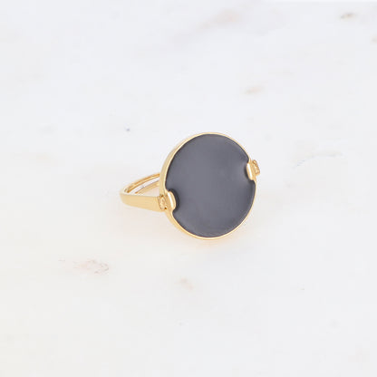 Bague Émaillée Noire