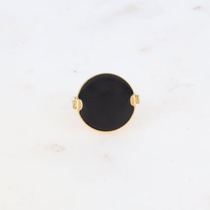 Bague Émaillée Noire