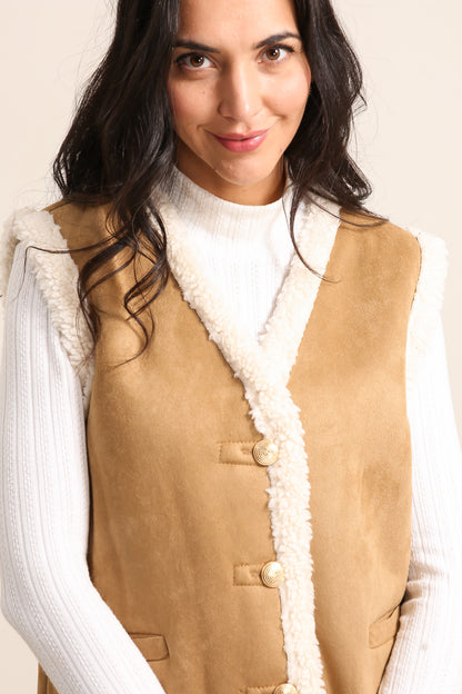 Gilet sans Manches Imitation Peau de Mouton