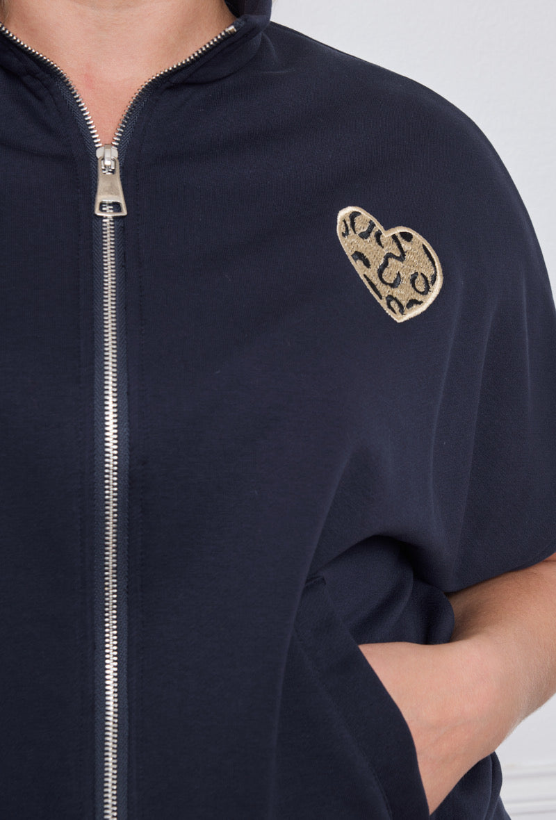 Veste Sweat Coeur - TU du 44 au 50