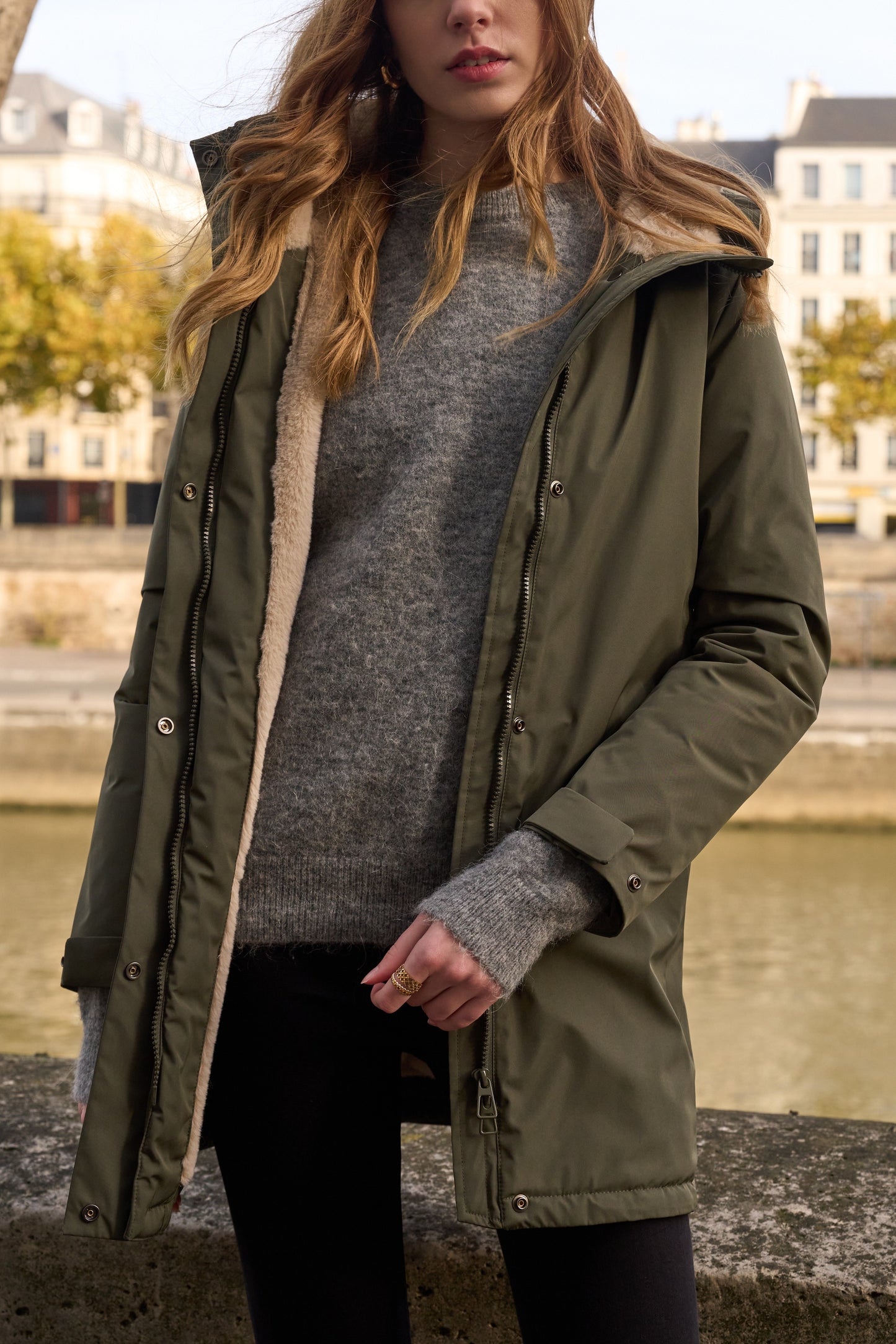 Parka Imperméable Fourré Bicolore