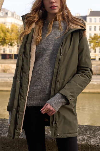 Parka Imperméable Fourré Bicolore