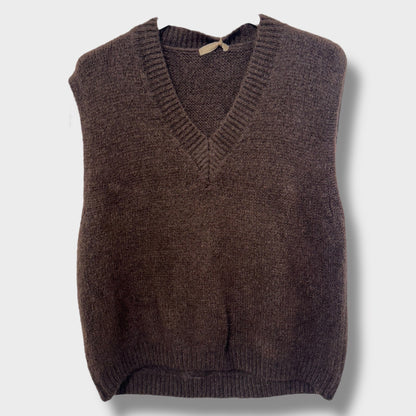 Pull sans Manches Col V Mohair