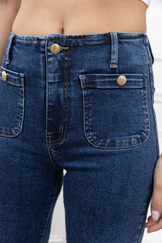 Jean Boutonné Wide Leg