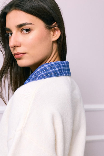 Pull Blanc Coeur