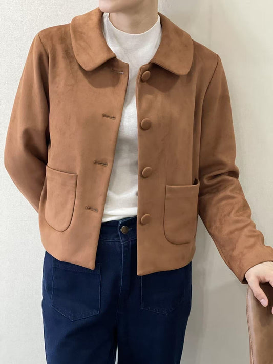 Veste Suédine Col Chemise
