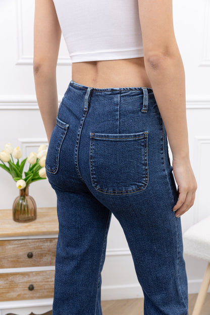 Jean Boutonné Wide Leg