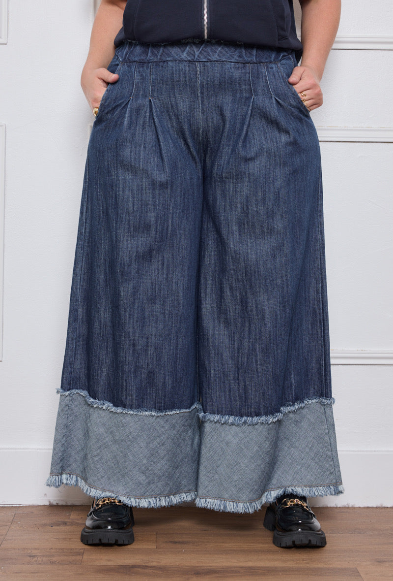 Pantalon Denim Frangé - Du 44 au 50