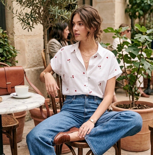 Chemise Blanche Cerises