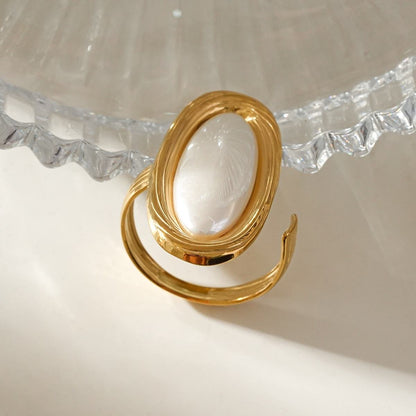 Bague Ovale Nacrée