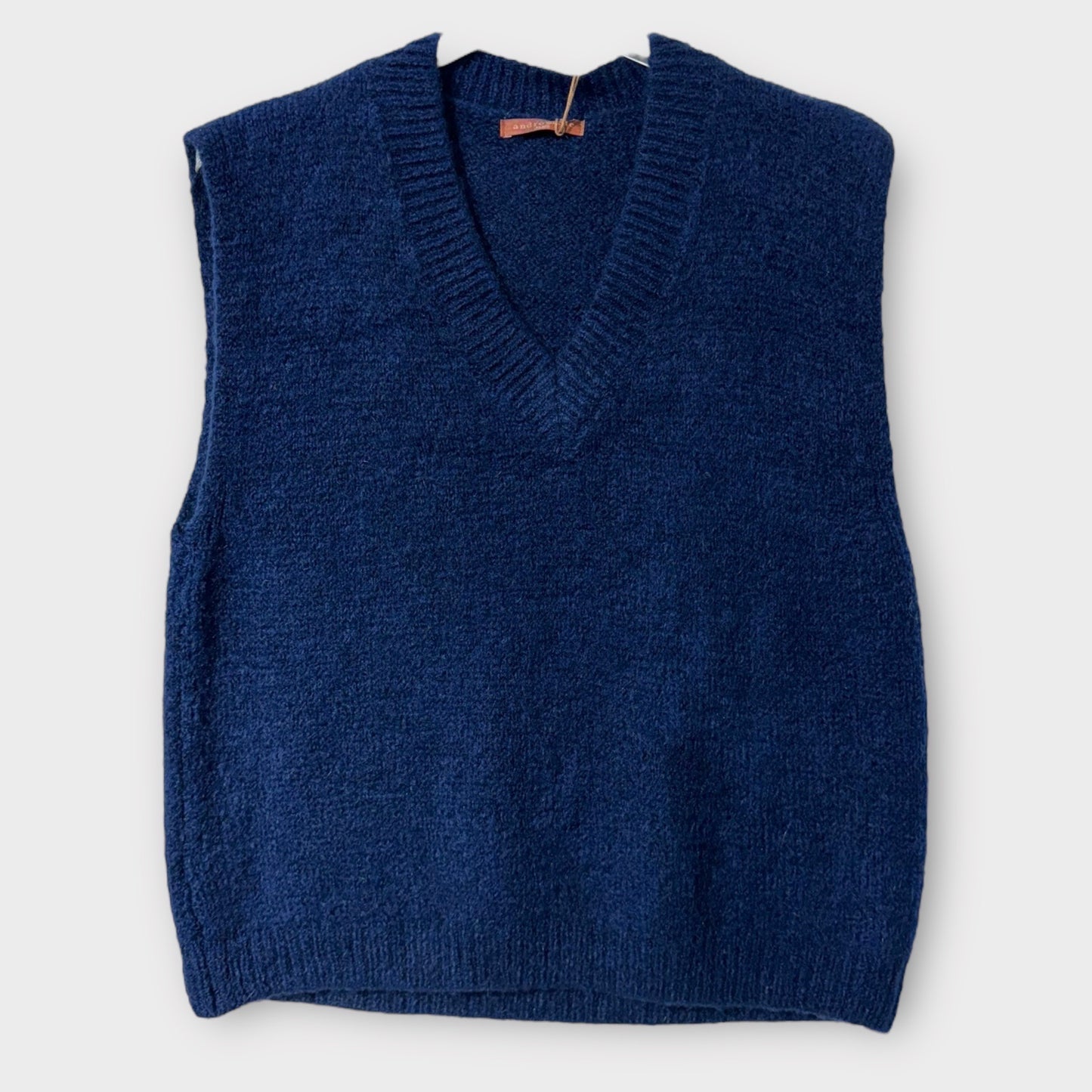 Pull sans Manches Col V Mohair