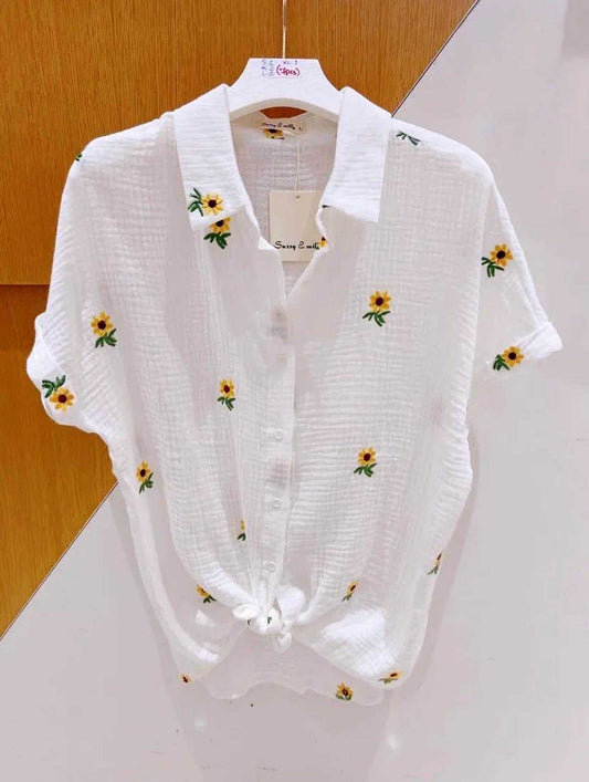 Chemise Brodée Tournesol