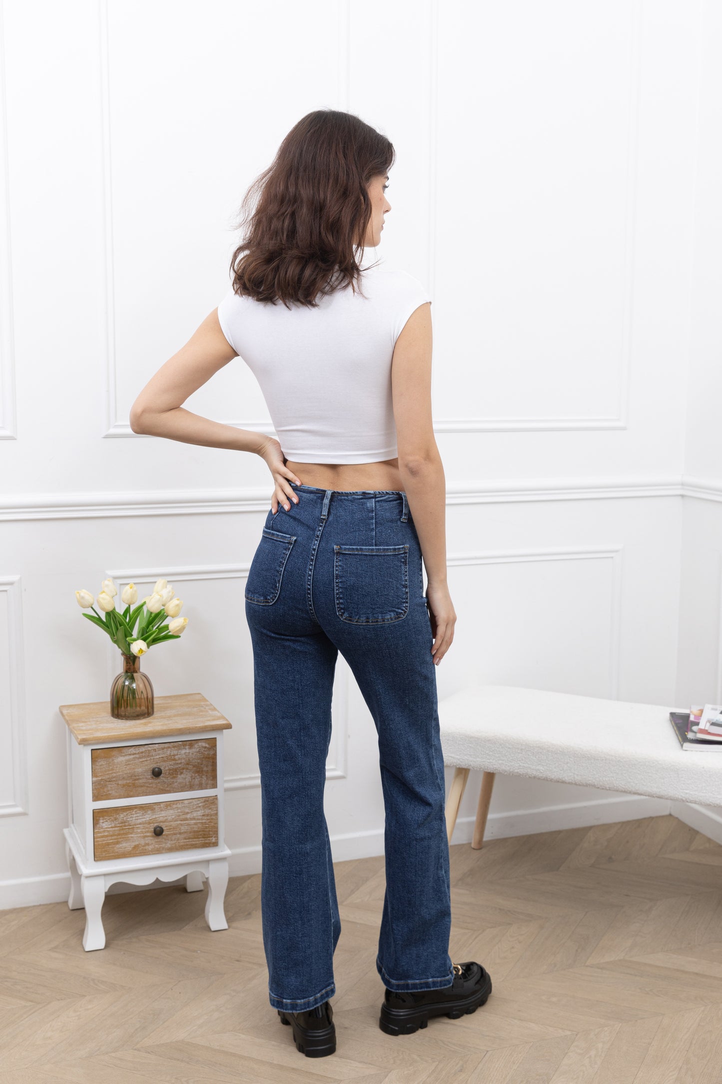 Jean Boutonné Wide Leg