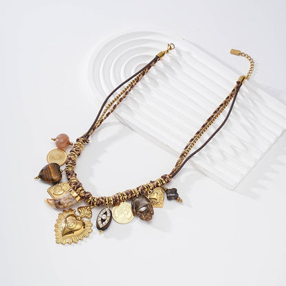 Collier Tressé Brun