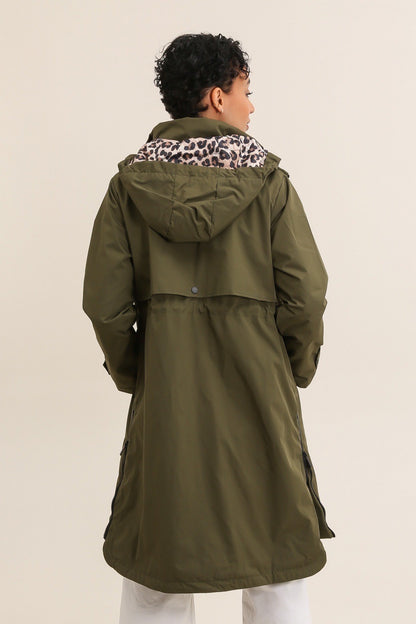 Parka Imperméable Rembourré Léopard