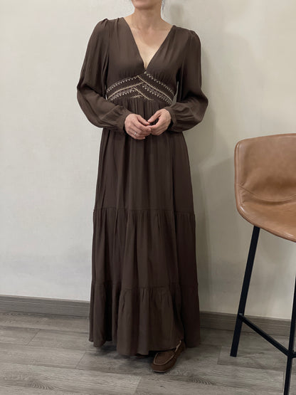 Robe Longue Fluide Col V