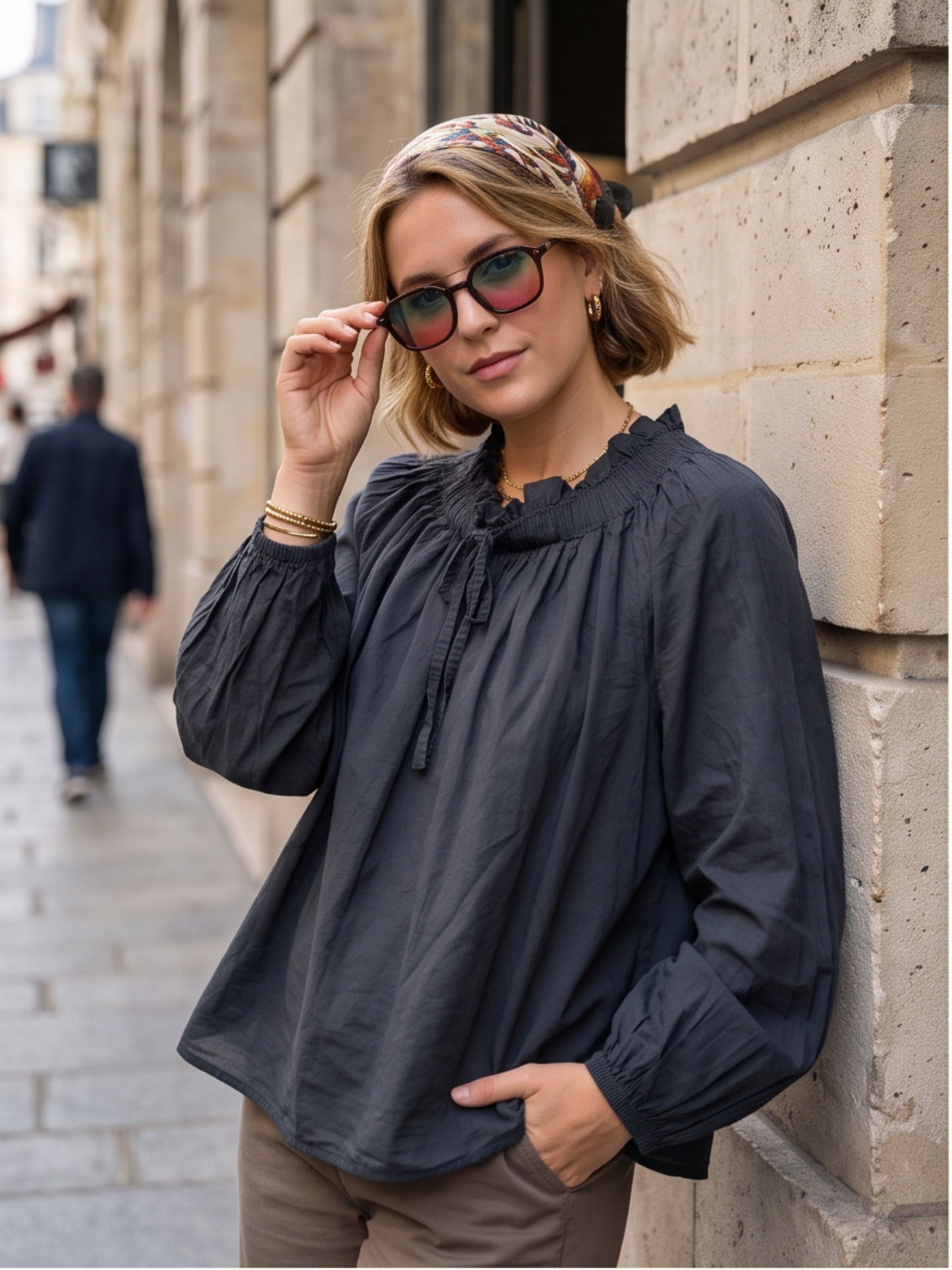 Blouse Guillemette - Col Froncé