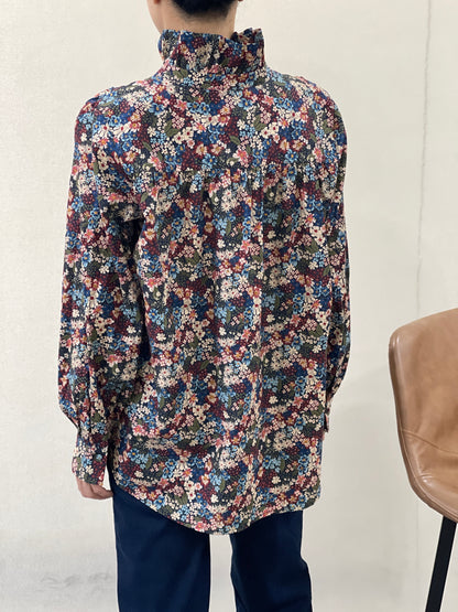 Chemise Col Montant Fleurie