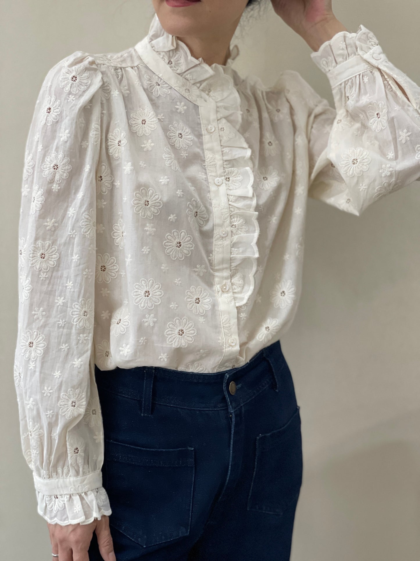 Chemise Coton Broderie Florale