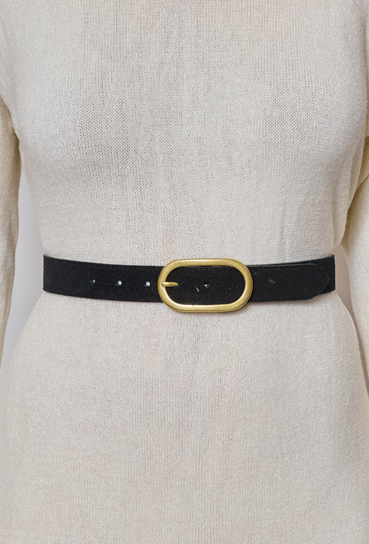 Ceinture Cuir Boucle Ovale