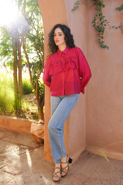 Chemise Vert Olive ou Fuchsia