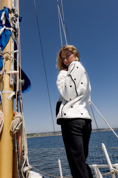 Veste à Motifs Coeurs Réversible