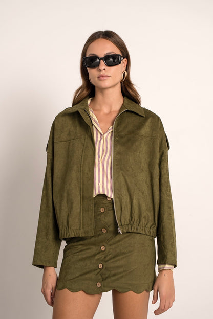 Veste bombers effet daim Souple