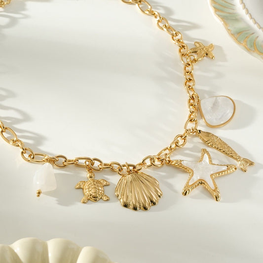 Collier Coquillages Dorés