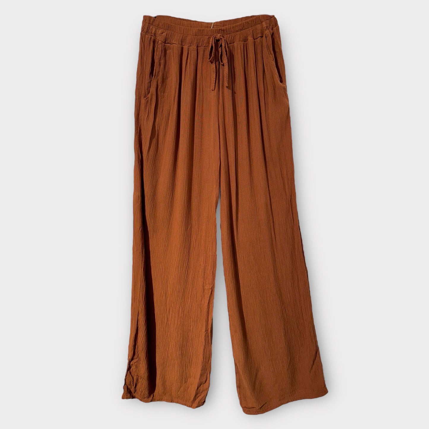 Pantalon Droit Crépon