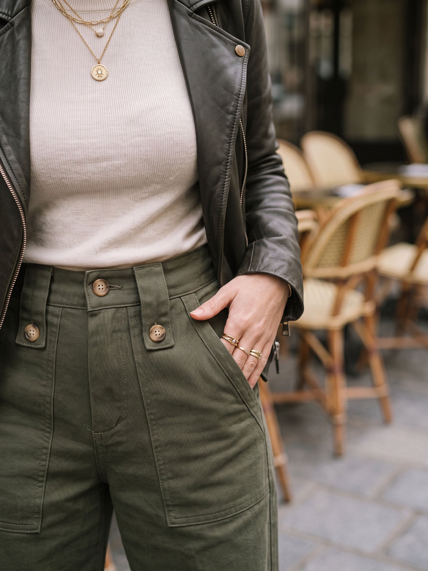 Pantalon Aldine - Large Poches Plaquées