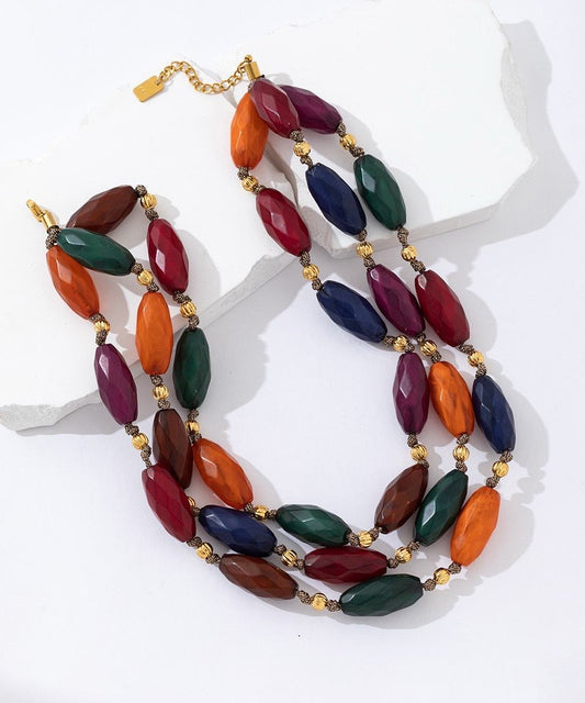 Collier Double Rangs Résine