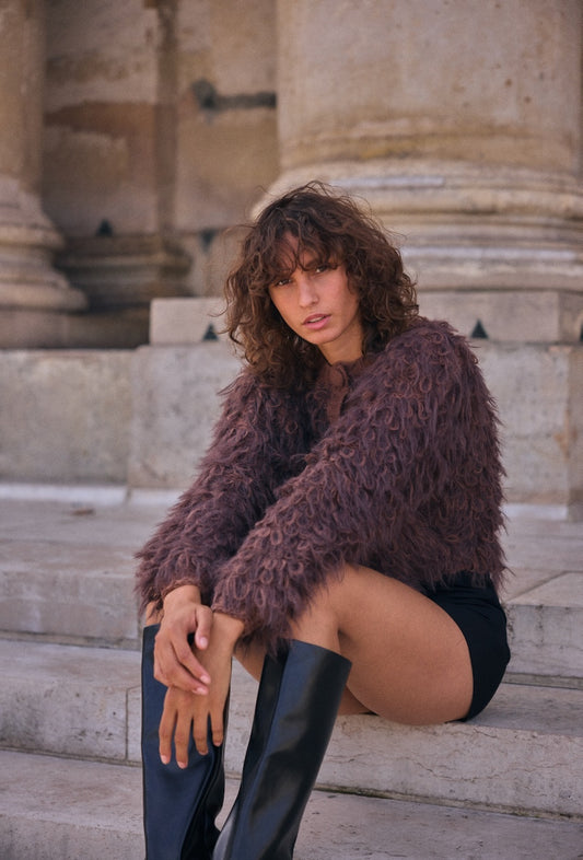 Gilet Bouclette Brun